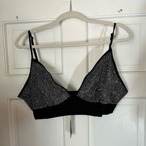 PLUS SIZE rhinestone beaded cropped cami top